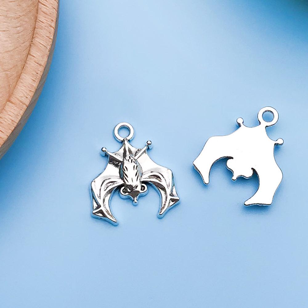 

12 White Halloween Bat Pendants: Creative Mini Necklace & Bracelet Charms