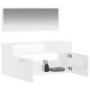 Bathroom Cabinet with Mirror High Gloss White Engineered Wood