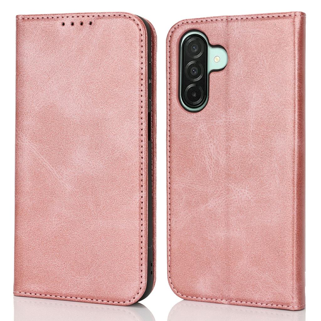 For Samsung Galaxy A26 5G Case PU Leather Calf Textured Magnetic Closing Smart Phone Cover