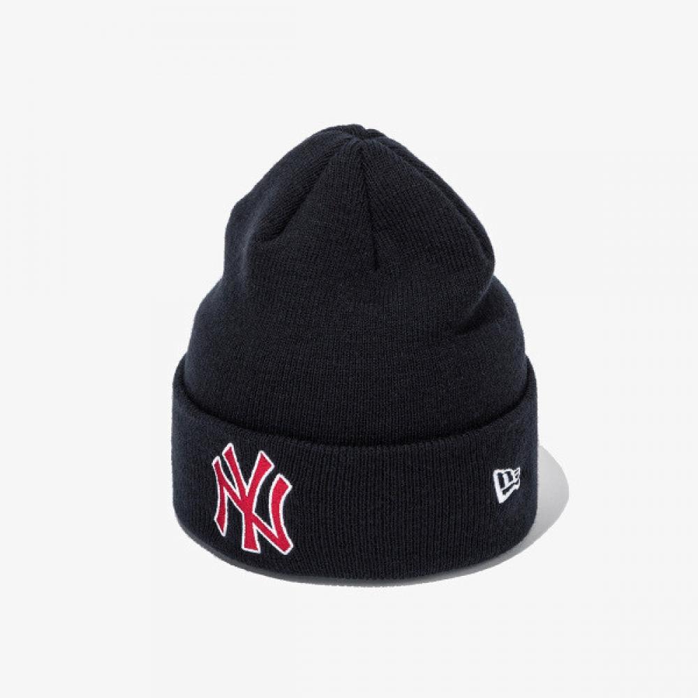 Шапка бини с отворотом New Era New York Yankees Navy Basic Outline navy/YOUTH (612 years old)
