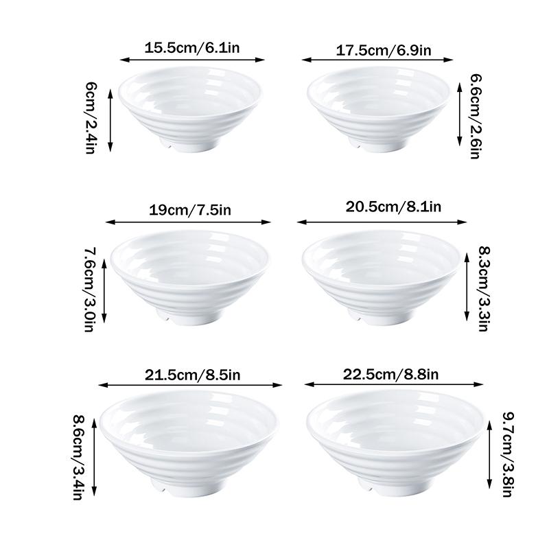 Plastic Tableware Restaurant Commercial Ramen Salad Bowl Thickened Not Easily Broken Soup Bowls Melamine Noodle Bowl Household