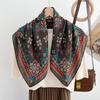 Retro Cashew Herringbone Pattern Spring and Autumn New Small Square Scarf Women's Decorative Headscarf Scarf Go Out Neck Shawl