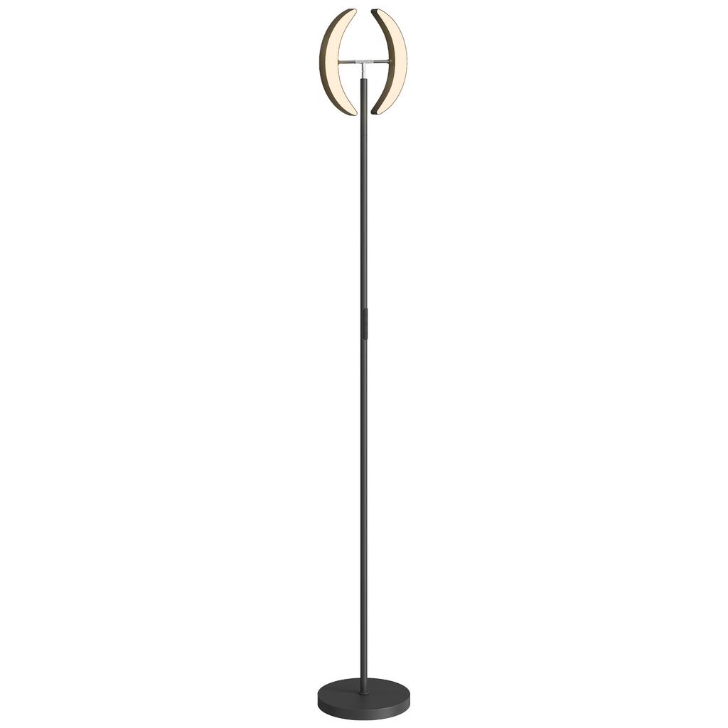 Dimmable Floor Lamp 2700K-6000K with Remote Control and Dual Head Rotating 350 Degrees, Black