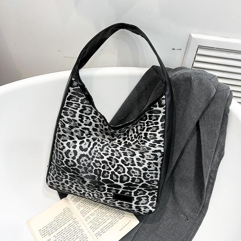 Retro Fashion Leopard Print Lazy Wind Summer New Large-capacity Casual Tote Bag Single Shoulder Underarm Handbag