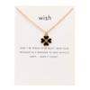 Inlaid Zircon Lucky Clover Pendant Card Necklace Jewelry Bring Greeting Cards and Gifts