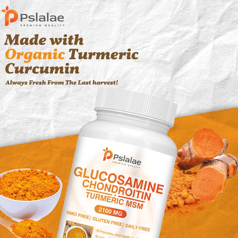 Pslalae contains glucosamine and chondroitin, with added turmeric and frankincense to relieve joint discomfort.
