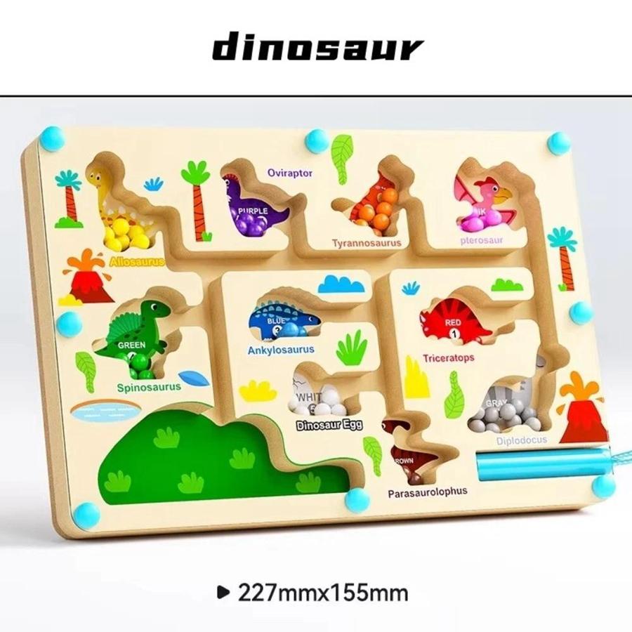 Wooden Montessori Color Sorting Toy – Magnetic Bead Maze Learning Board For Early Education