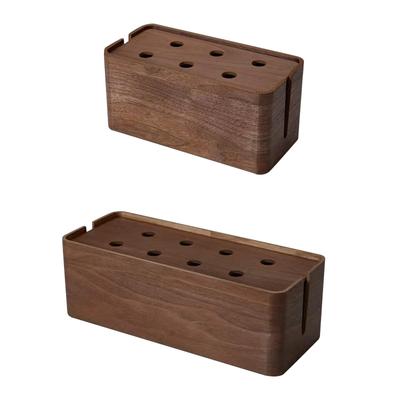 Holz Kabelordnungsbox Großes Fassungsvermögen Steckdosenleisten-Organizer Kabelverstecker Aufbewahrung für Schreibtisch
