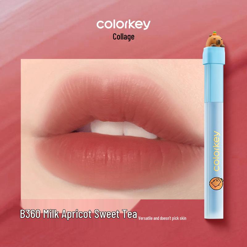 Colorkey Water Mist Lip Glaze: Qixi Capybara Non-Transfer Lipstick for Women