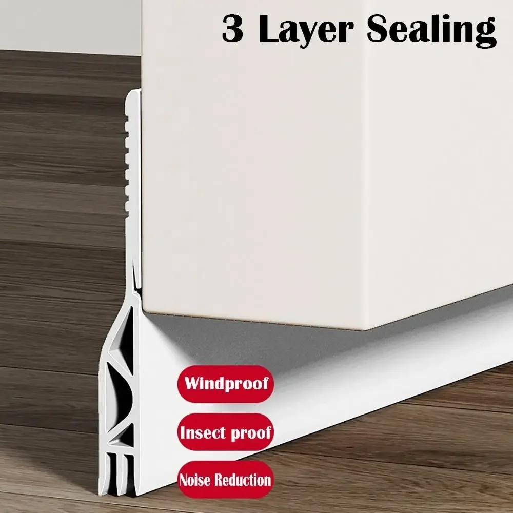Professional Noise Reduction Door Draft Stopper Self-adhesive Insect Prevention Door Bottom Sealing Strip 100cm PVC Blocker Dorm
