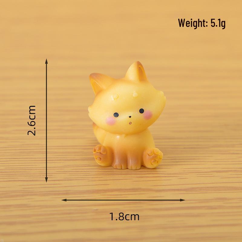 Miniature Fox Resin Ornament - Cute Home or Car Decoration