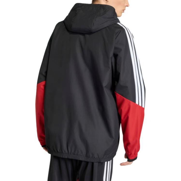 Adidas Logo Striped Zip-Up Hooded Long Sleeve Jacket Men jackets KB4489
