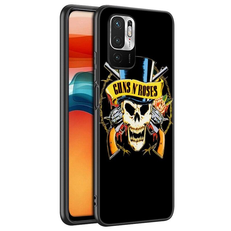 Guns N Roses Skull Silicone Phone Case For Xiaomi Redmi Note 11 10 9 8 Pro 11T 10T 10S 9S 8T 9 9A 9C 9T Black Soft Cover Coque