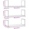VidaXL Wall Shelves 3 Pcs Old Wood 80x18x18 Cm Engineered Wood 853297