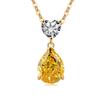 Jewelry Temperament Warm Sun Water Drop Necklace Ice Flower Cut Zirconium Platinum Plated 925 Silver Pendant Necklace