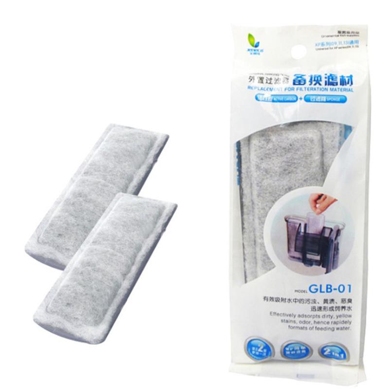 2Pc Aquarium Filter Tank Filtration Activated Carbon Filter Cotton Media Foam