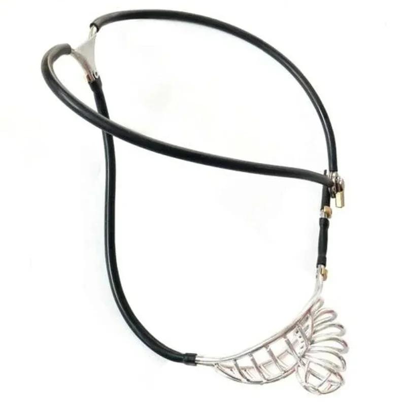 Male Chastity Belt Cock Cage Invisible Pants Stainless Steel Chastity Device Hook Bird Cage Breath Underwear Sex Toys for Adult