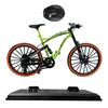 Alloy Bicycle Model with Base Helmet Rotary Pedal Wheels Realistic Educational Mountain Road Bicycle Toy Mini Finger Cycling Bike Desktop Decoration
