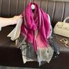 Luxury Brand Women Fashion Scarf Plain Solid Silk Chaetodon Auripes Shawls Scarves Summer Lady Bandanas Foulard Hijab