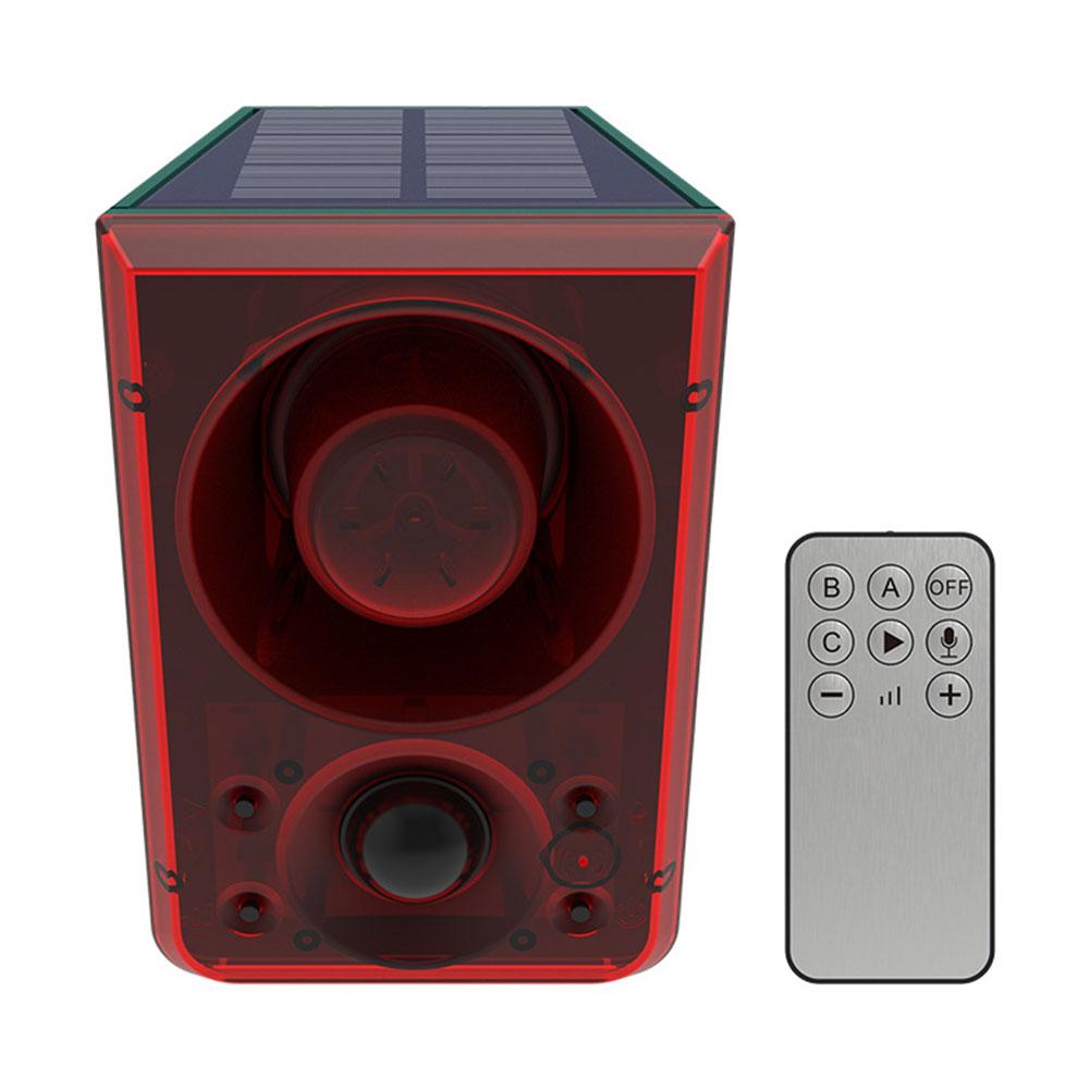 Outdoor Solar Motion Sensor Alarm Loud Noise Maker with Dog Barking Gunshot Sound Solar Infrared Induction Alarm for Home Farm