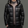 Men's Hooded White Duck Down Jacket - 2025 Winter Business Casual Outerwear.