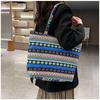 2025 Neue Mode Chinesischer Ethno-Stil Damen Schultertasche Hochwertige Canvas Tragetasche Damen Große Kapazität Einfach Bedruckt Vielseitige Clutch Handtaschen