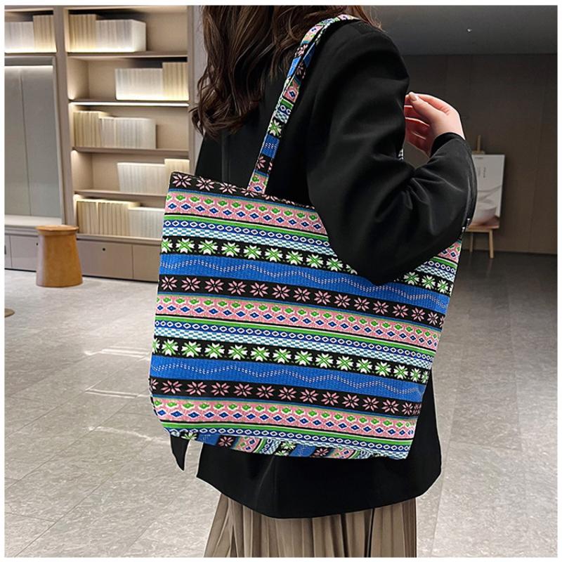 2025 Nouă Modă Stil Etnic Chinezesc Geantă de Umăr pentru Femei Geantă Tote din Pânză de Înaltă Calitate Doamnelor Capacitate Mare Simplă Imprimată Versatilă Clutch Genți de Mână
