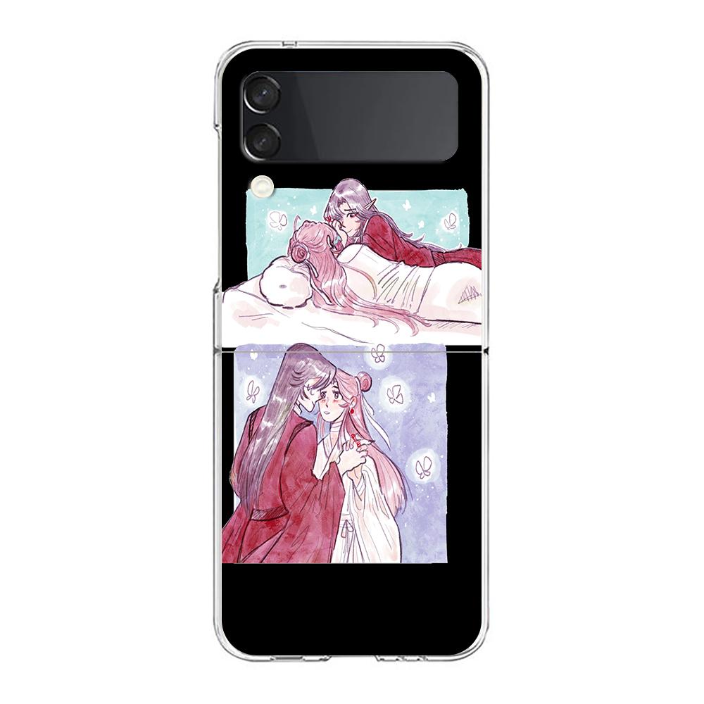Heaven Official’s Blessing Phone Case For Samsung Galaxy Z Flip 3 4 5 Hard Folding PC Shell For Samsung Z Flip3 Clear Cover