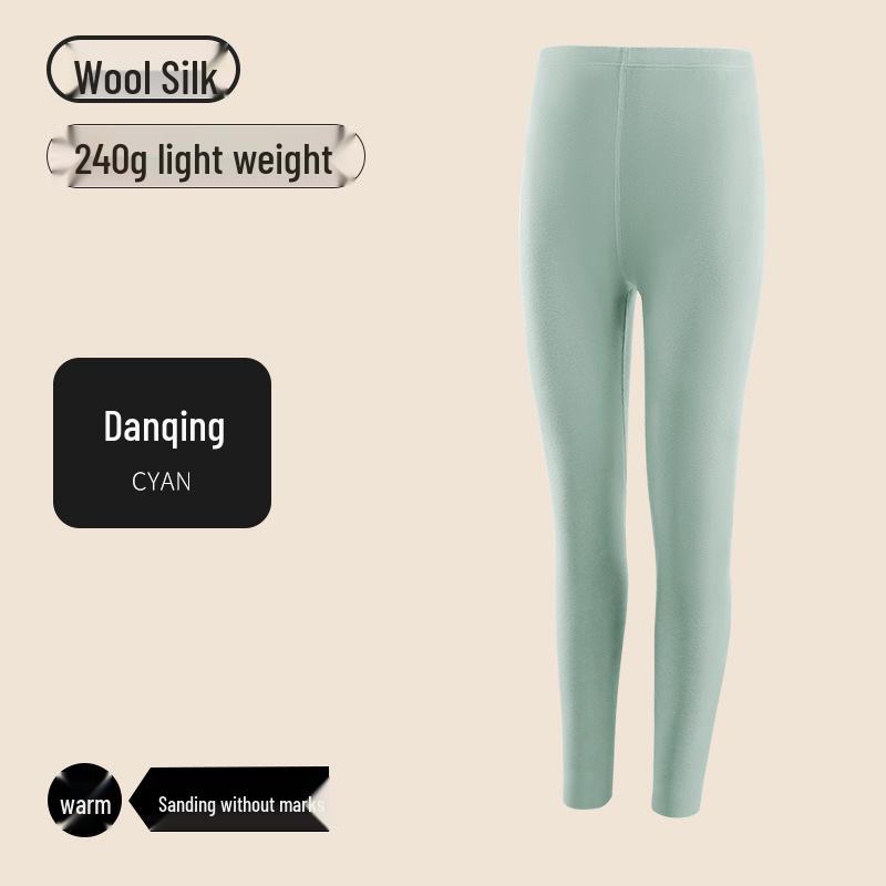 Women's Thin Wool-Silk Seamless Warm Leggings for Autumn and Winter