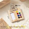 Mini Watercolor Walnut Box: Portable Travel Sketchbook & Palette