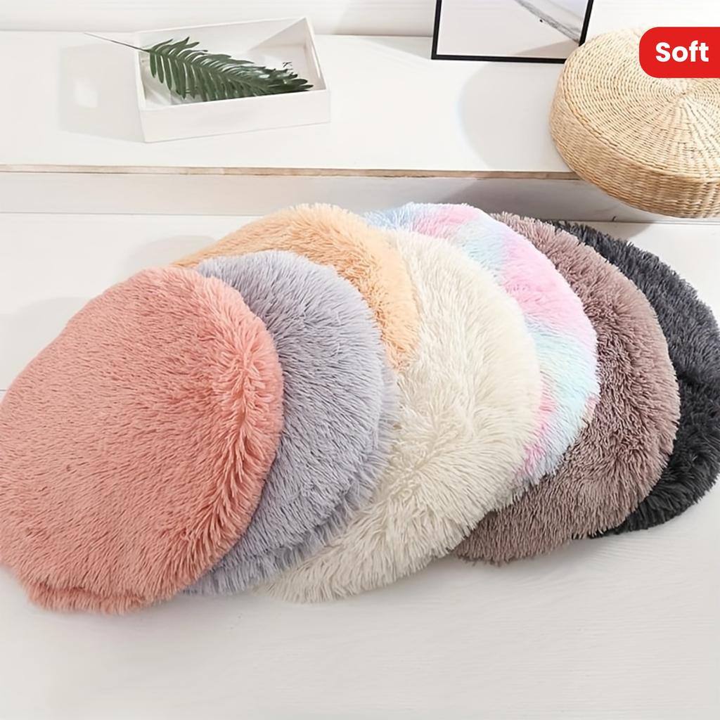 Plush Cat Bed Mats Round Pet Bed For Cats Small Dogs Soft Fleece Pet Sleeping Mat Kitten Puppy Nest Pet Cushion Cat Accessories