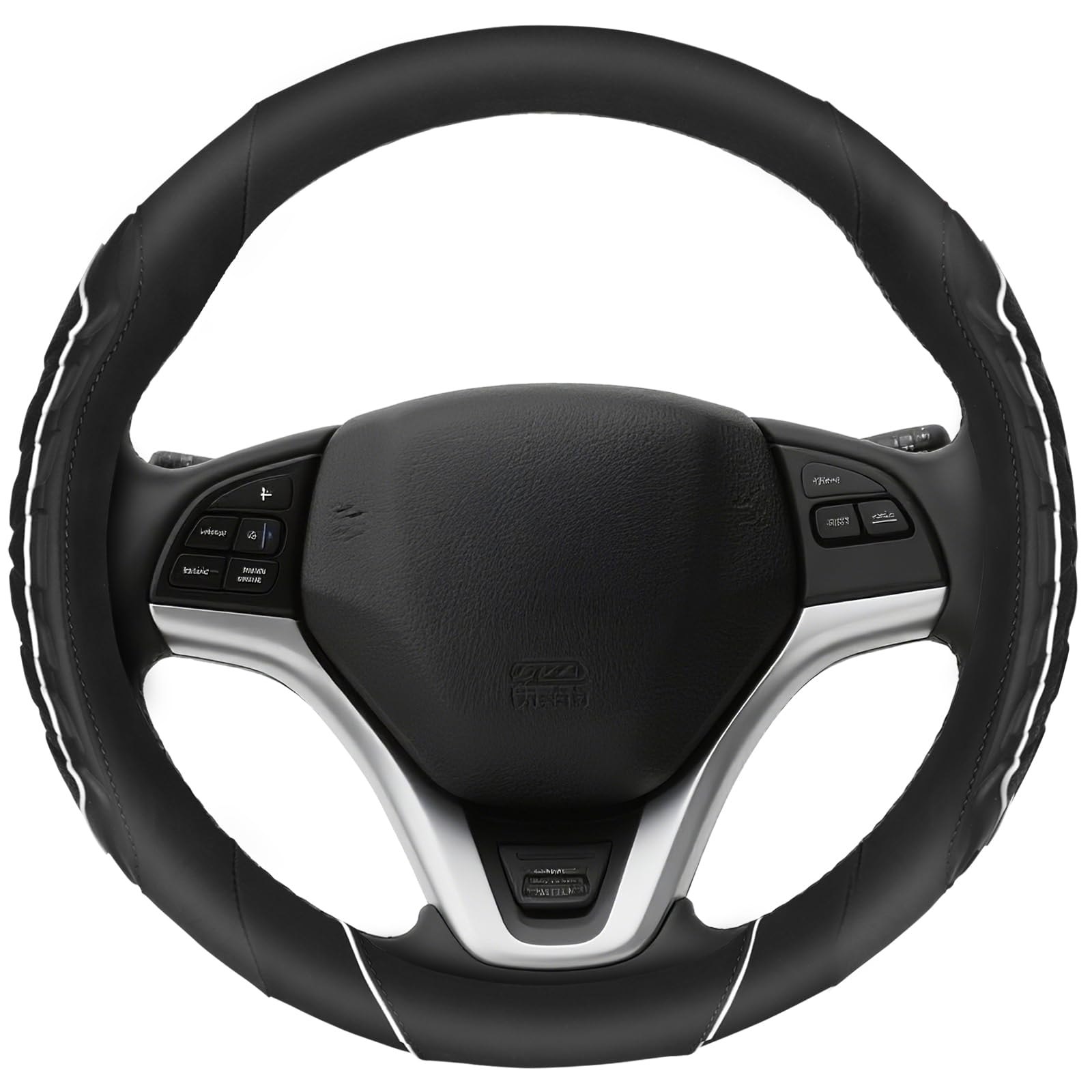 

ZATOOTO Steering Wheel Cover for Kei Small Good Comfortable Universal Protective Silicone Cover for Standard Black Cars, Size, Grip, Touch, Thickness, белый