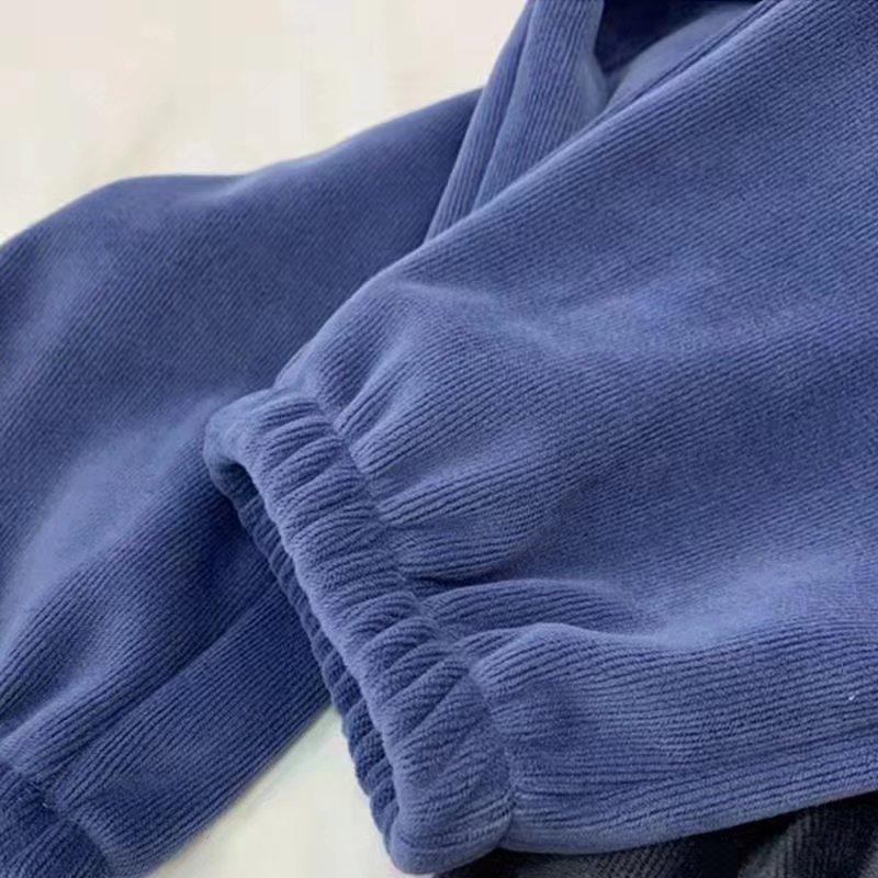 Women's Wide-leg Pants Fashion Casual Corduroy Trousers High Waist Loose Casual Chenille Track Pants