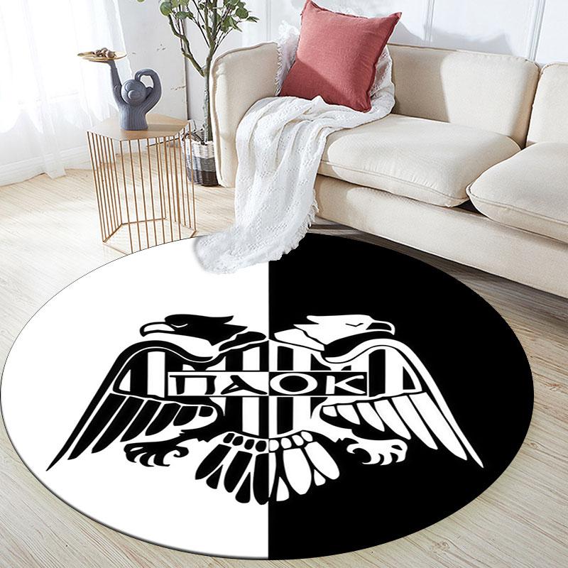 PAOK pattern round rug,Carpet Rug for Living Room Bedroom Playroom ,Non-slip Floor Mat,Holiday Gifts and Birthday Gifts.