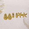 Starfish Starfish Earrings Golden Seashell Dangle Earrings Retro C-Shape Earrings Set  Summer