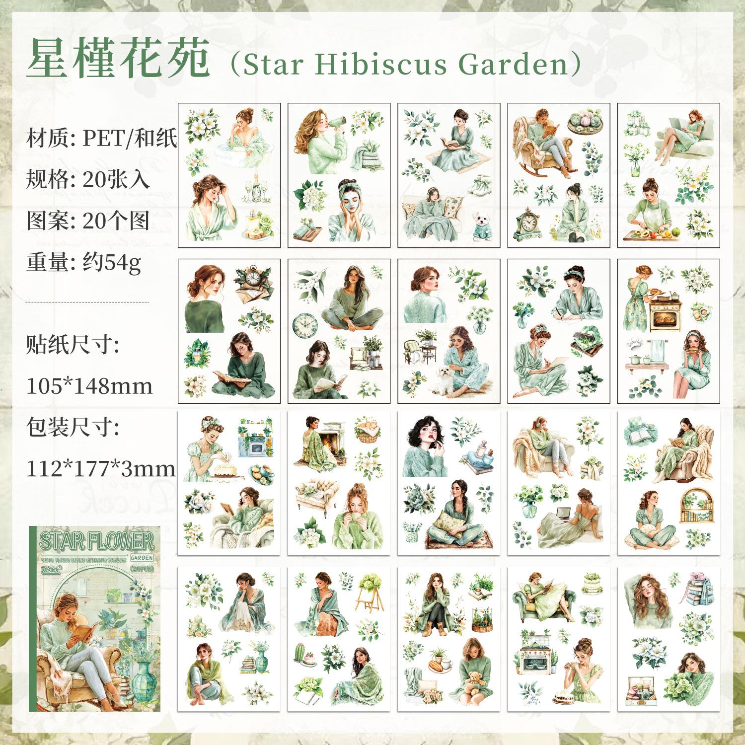 

20 Sheet Cartoon Home Girl Stickers, Adorable Girls in Daily Home Scenes (Cooking, Reading, Decorating) for Hand Account