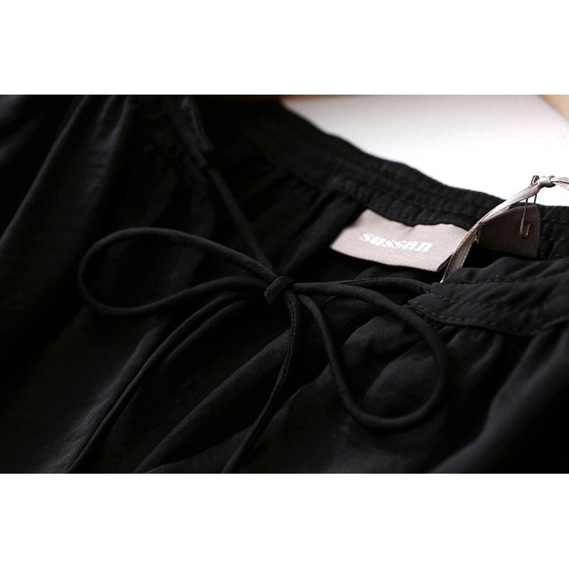 Export Export Elegant Loose Slimming V-neck Lace-up Crocheted Cut Out Bell Sleeve Chiffon Shirt Plus Size Ladies Plus Size Women's Clothing