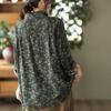 Literary Retro Printed Cotton and Linen Shirt Women's Casual Autumn Long-sleeved Shirt Floral Top