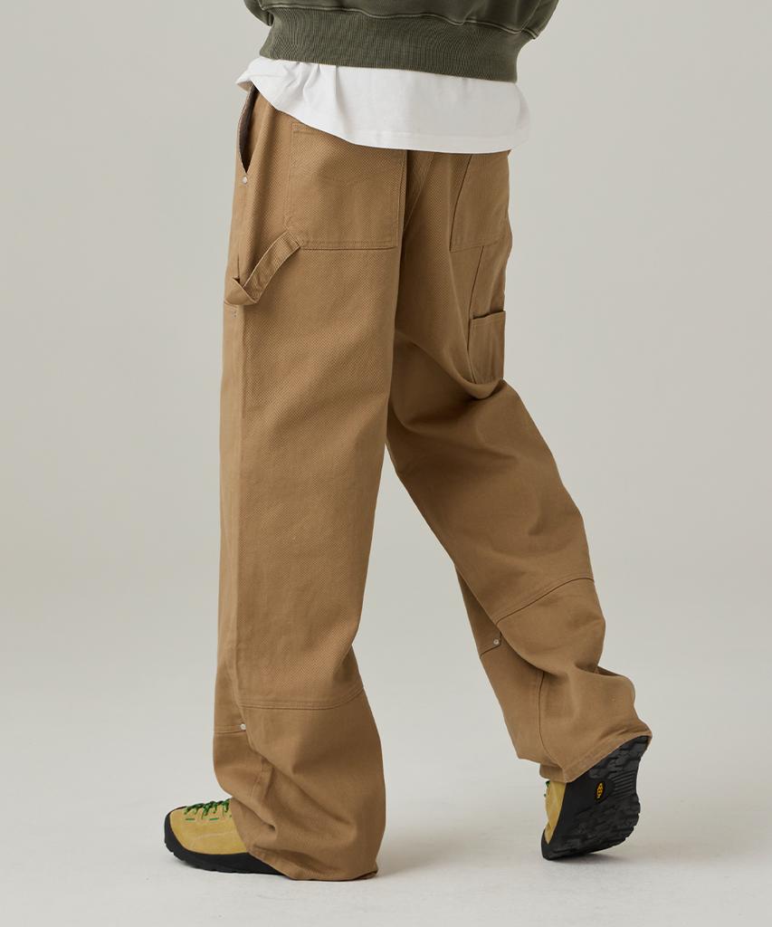 URBANAGE Cotton Carpenter Wide Pants Brown