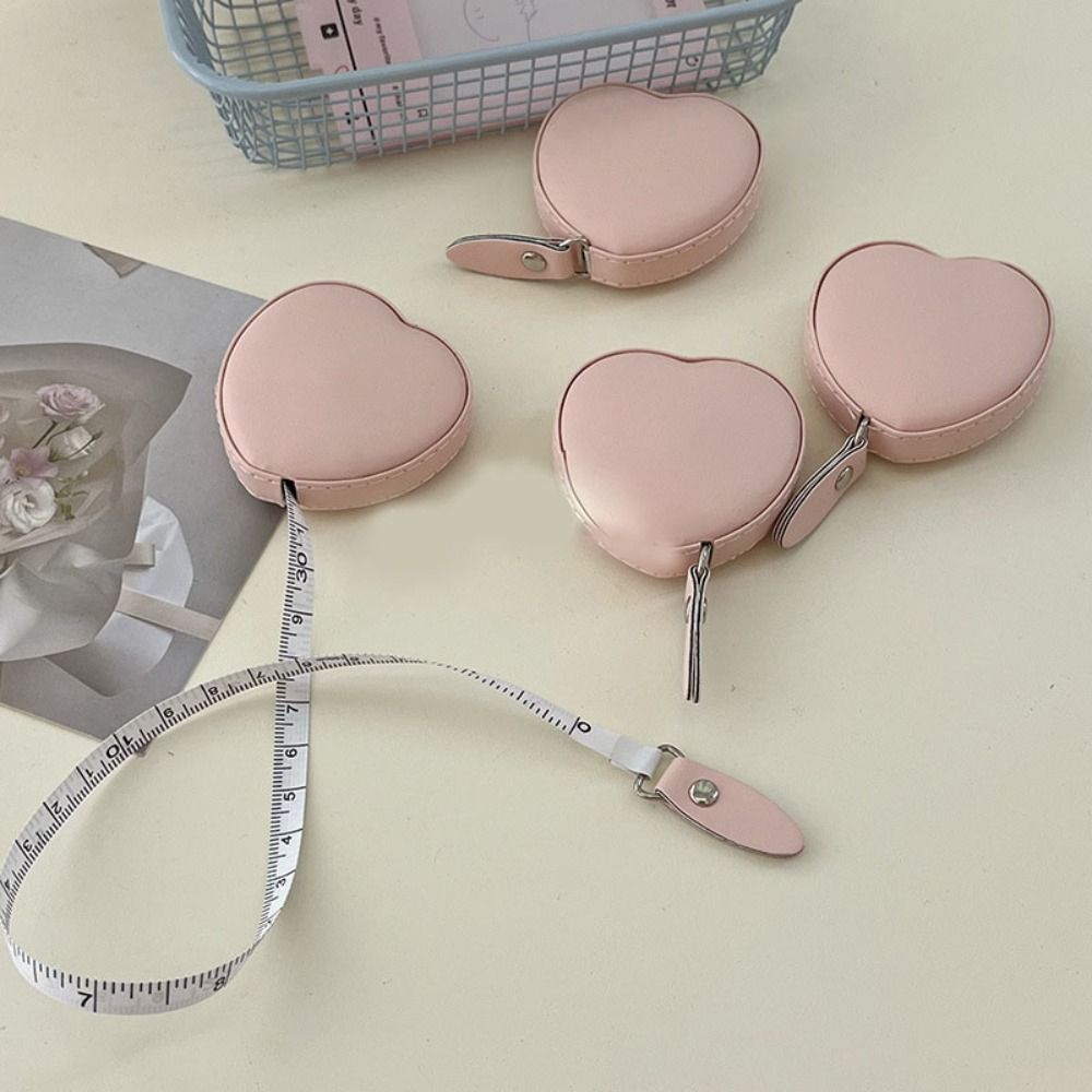 Heart Shape Tape Measure Flexible Ruler Portable Mini Ruler Wear Resistant Soft Leather Measuring Tape Durable Gauging Tools