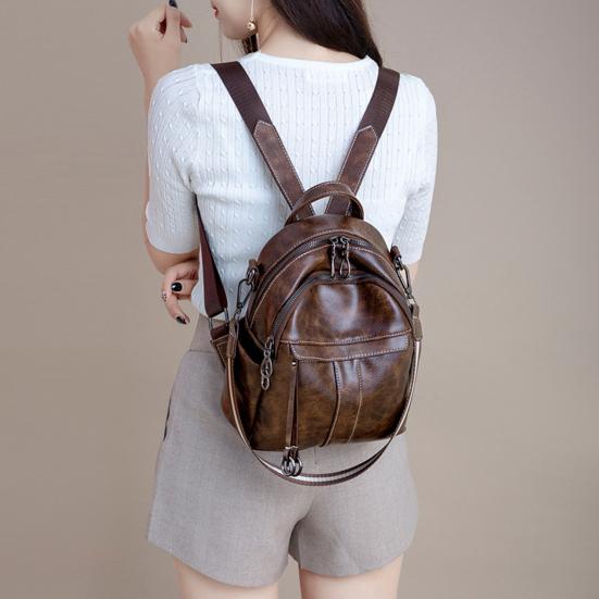Women's Backpack Purse Multifunctional Retro Shoulder Bag Rucksack with Multiple Pockets