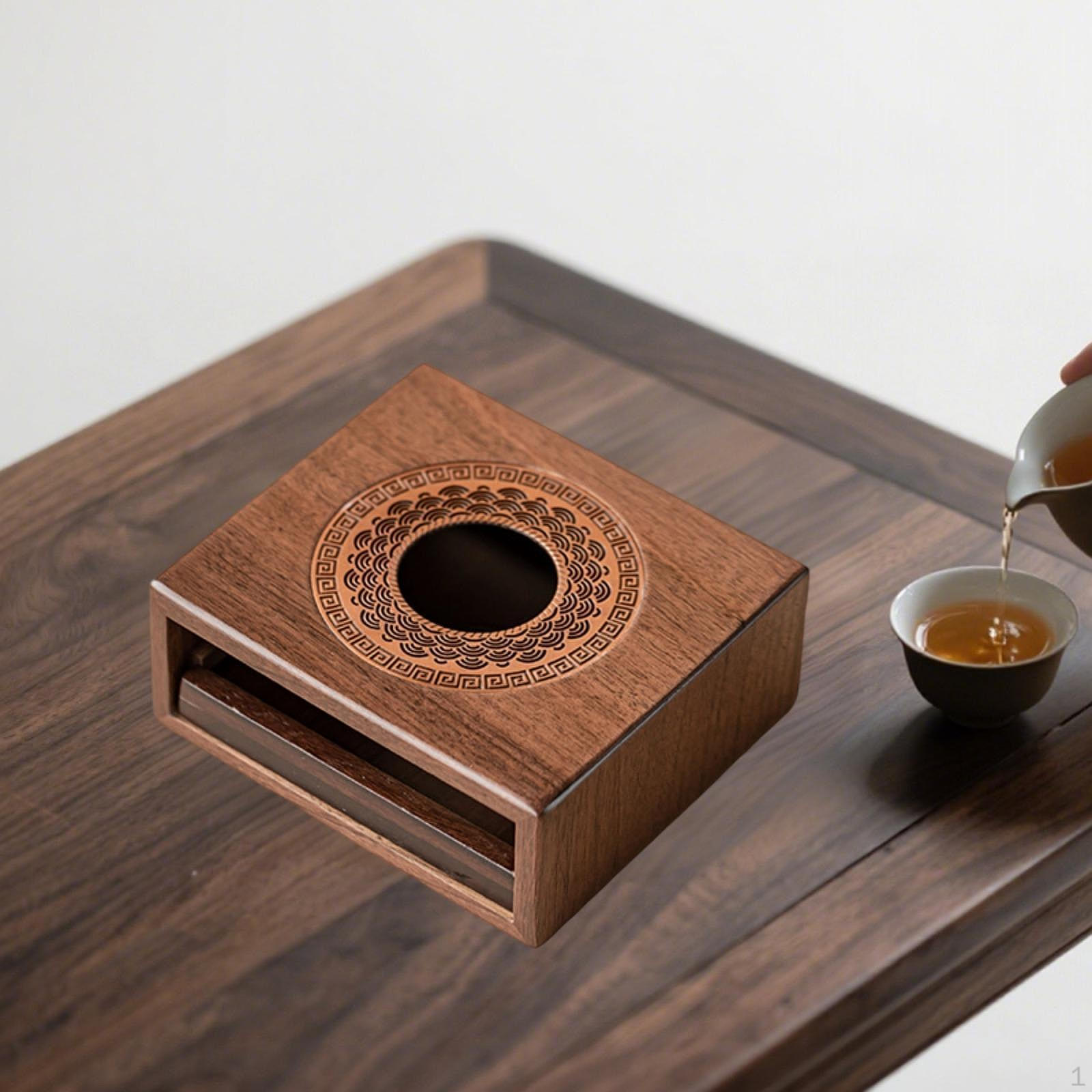 

Wooden Teapot Warmer Indoor Outdoor Tealight Holder for Office Picnic Travel