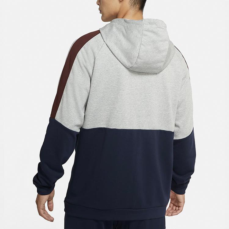 Nike Dri-Fit Color Block Full-Zip Hooded Training Jacket Men Jackets Dark-Grey CU6034-063