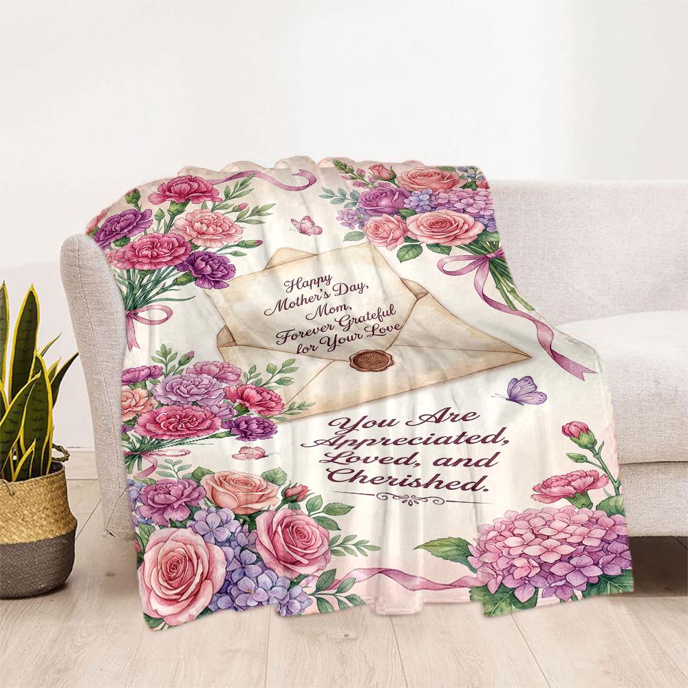 Mother's Day Love Blanket Suitable for Sofas,travel, Living Rooms Also a Good Gift for Friends and Family Suitable for All Seasons.
