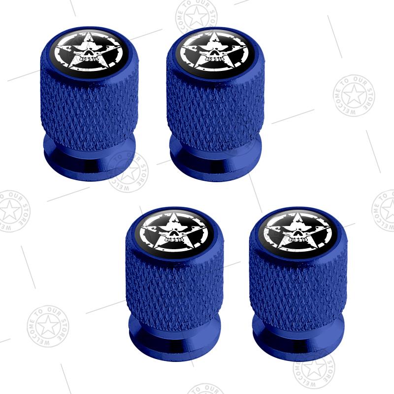 4pcs Five-Pointed Star Logo Car Wheel Tire Valve Caps Air Stem Aluminum Accessories For Jeep Wrangler Sahara Cherokee Ford F150 AMR1