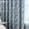 1PC LOZUJOJU Literary Pastoral Style Blue Flower Printed Curtain Full Blackout Curtains for Bedroom Living Room Balcony Window for Home Decor