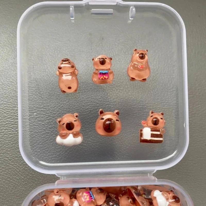 100pcs Mini Capybara Animal Figurines Fairy Garden Home Desk Ornament Miniatures Micro Landscape Diy Craft Decoration