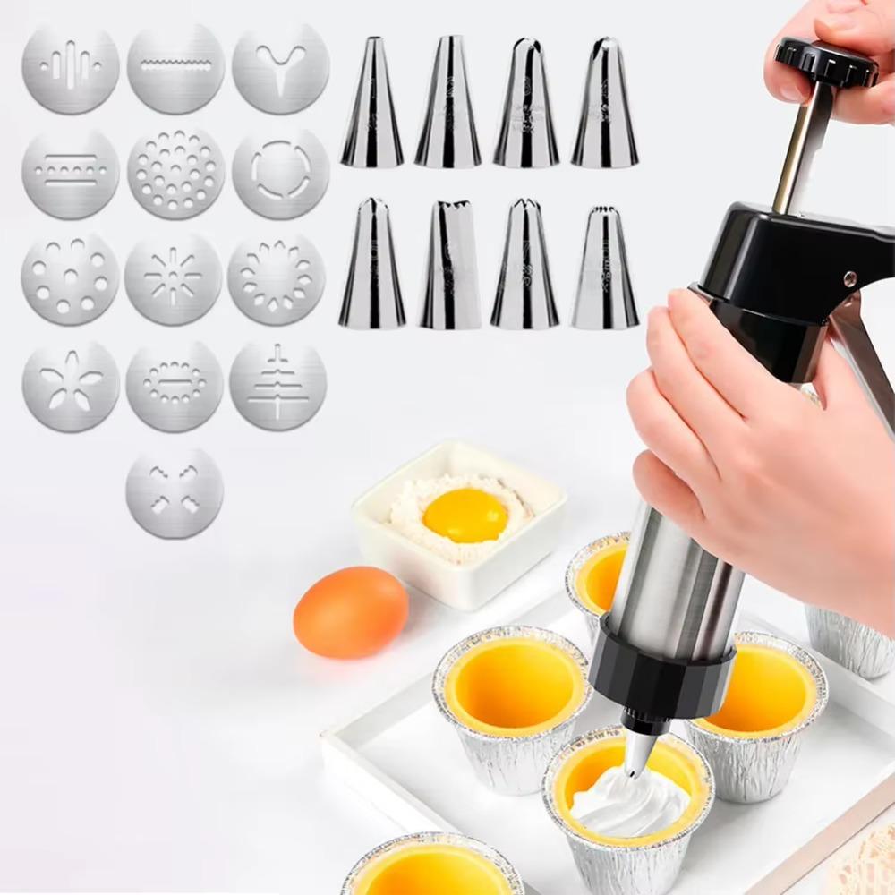 Stainless Steel Cookie Making Machine DIY Cookie Press Kit Biscuit Maker Cake Decoration