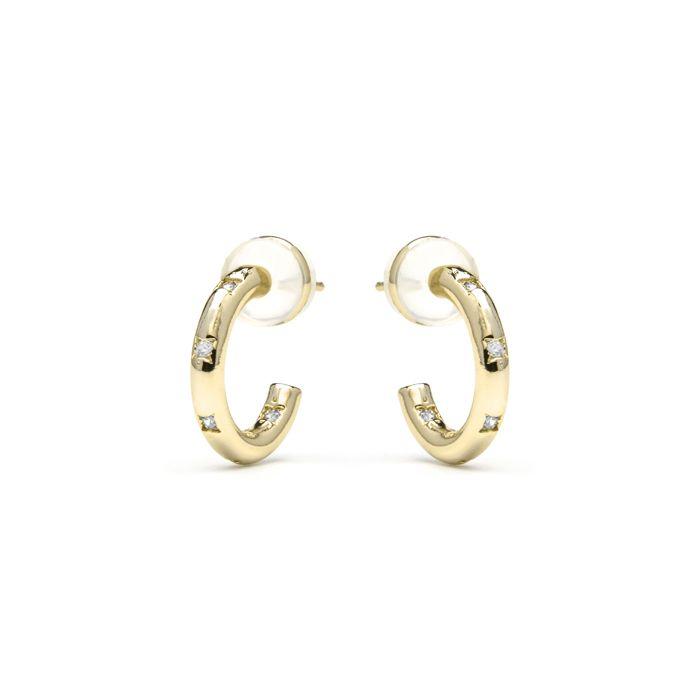 Boucles d’oreilles Luxenter finies en or jaune 18 carats et Brilliant Zirconia - Sisah