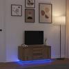 VidaXL TV Cabinet with LED Lights Artisan Oak 100x41x50 Cm, TV Stand, TV Unit, Multimedia Cabinet, TV Bench, 861417